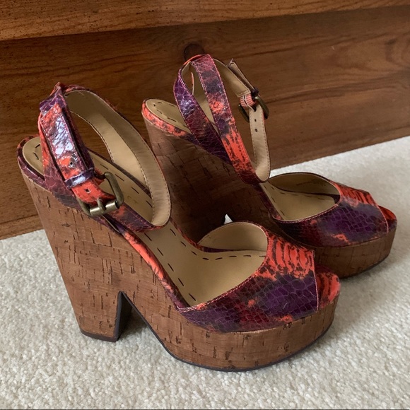 Nine West Shoes - NWOT Nine West Orange/Purple Platform Sandal
